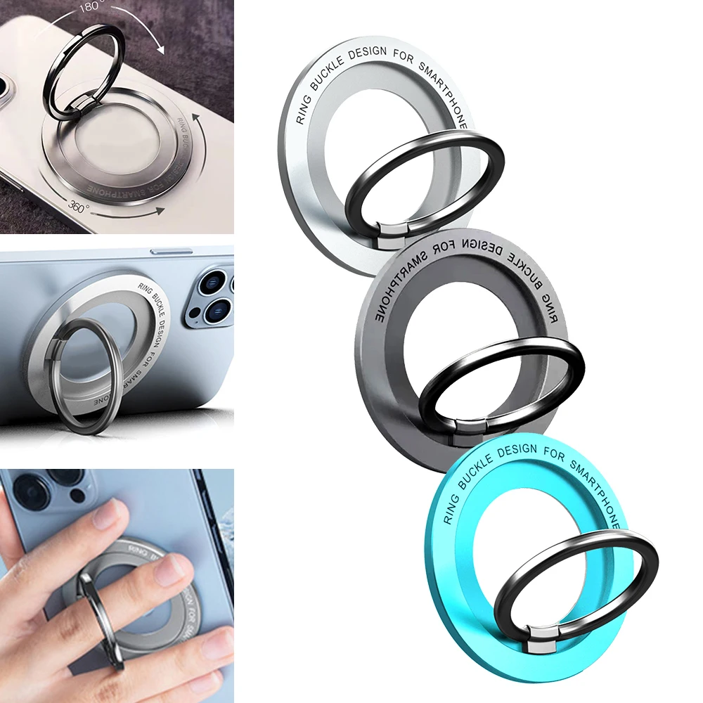 For Magsafe Magnetic Sense Of Design 1Pcs Strong Suction Rotating 360 Wall Stickers Everywhere Folding Ring Phone Holder Alloy