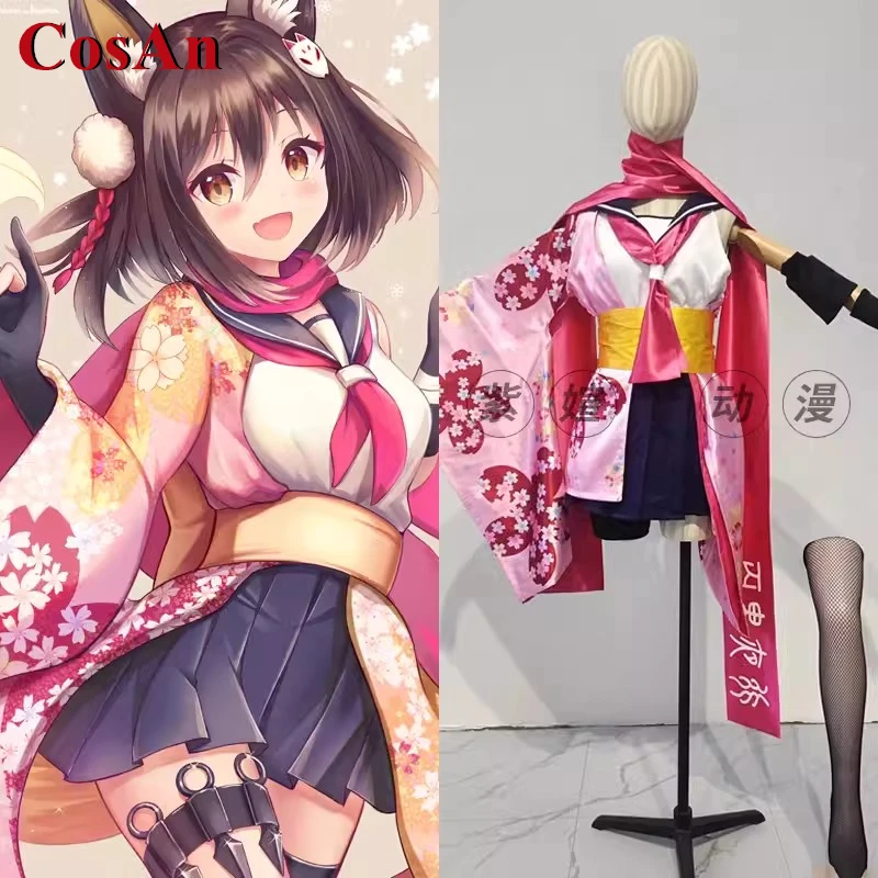 

CosAn Game Blue Archive Kuda Izuna Cosplay Costume Cute Printed Kimono Uniforms Activity Party Role Play Clothing Custom-Make