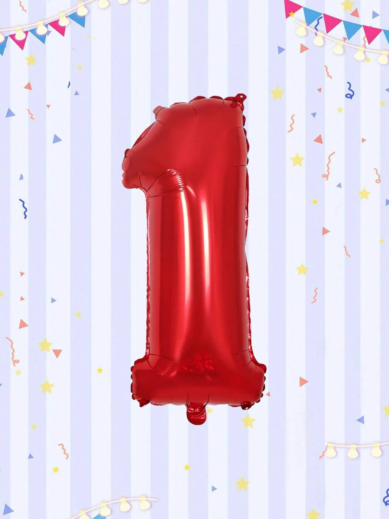 Pack of 6 Fire Truck Themed 32-inch Red Number Aluminum Foil Balloons for Party Decorations and Birthday Celebrations