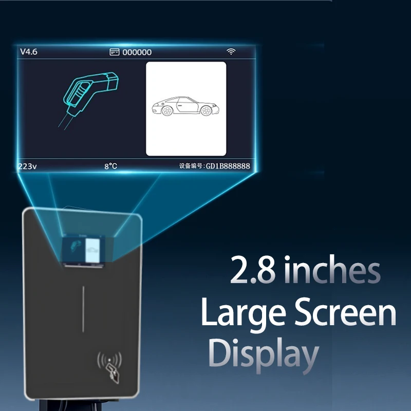 JIGU 1-phase 7kw 32A Type 2 محطة شحن السيارة الكهربائية 3-phase 11KW 22KW شاحن EV WIFI بلوتوث Wallbox شاحن سيارة #3