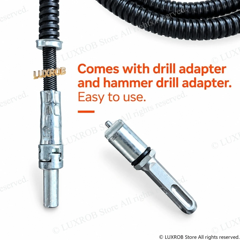 Powerful Electric Drain Auger Solid Flexible Shaft Spring Solid Chain Pipe Unblocker Tool Clear Oil Clogged Drain Sewer Pipes