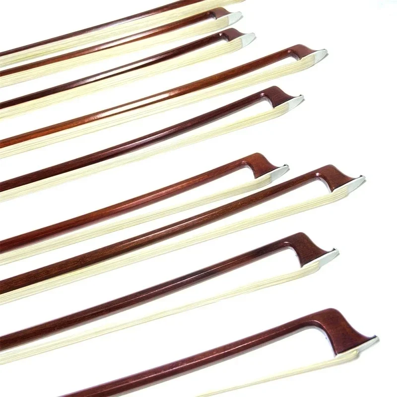 Nice balance wholesale bow Brazilwood 10pcs 4/4,3/4,1/2,1/4 violin bow Fiddle Bow,ebony frog,white horesehair horsetail