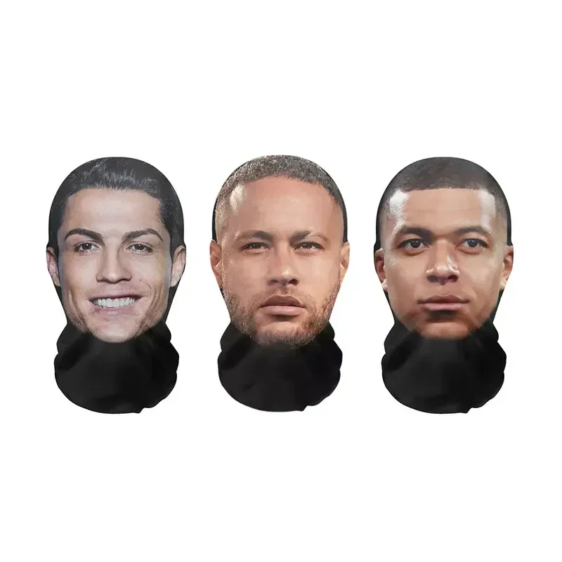 

3D Funny Pattern Mesh Face Mask Head Cover Party Cosplay Props UV Protection Shield Neymar Pattern Headwear Novelty Supplies