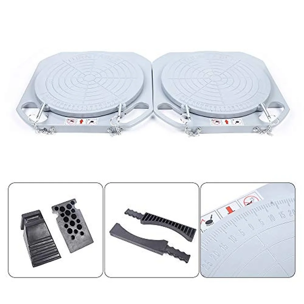 Wheel Alignment Tool Turn Plates 2 Wheel Durable Car Front End Wheel Alignment Turntable Turn Plates Tools (Without