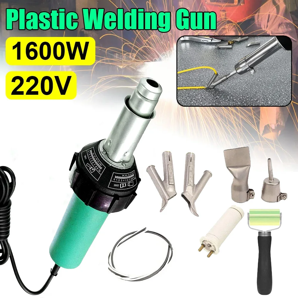 Pistolet de soudage plastique 1600W AC 220V, souffleur d'air chaud, machine de soudage plastique à buse rotative, pour pare-chocs en PP PVC
