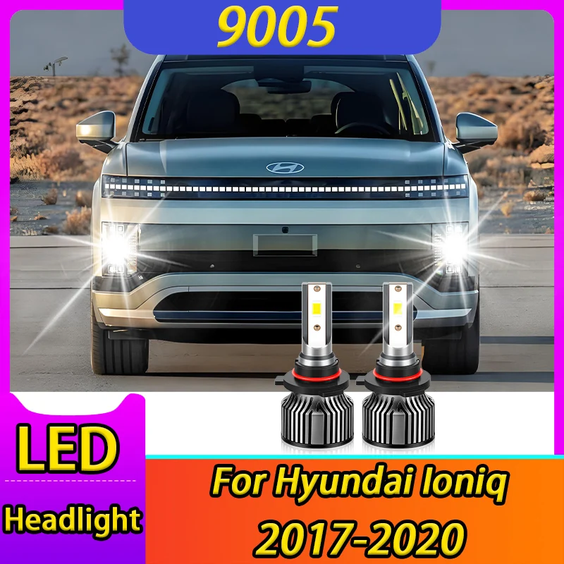 

2 шт. светодиодные лампы для фар 9005 Turbo LED Canbus, дальний свет, 6000K, суперяркие, дизайн 1:1, для Hyundai Ioniq 2017-2020, автомобильные лампы