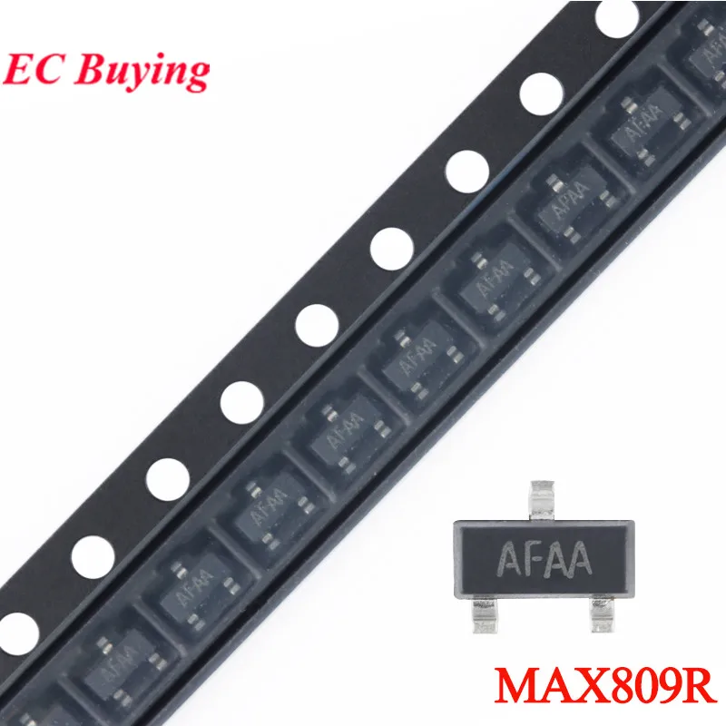 Chip de monitoreo MCU para detección de voltaje, microprocesador MAX809R MAX809 SOT-23 AFA, 50 piezas/10 piezas, reinicio IC