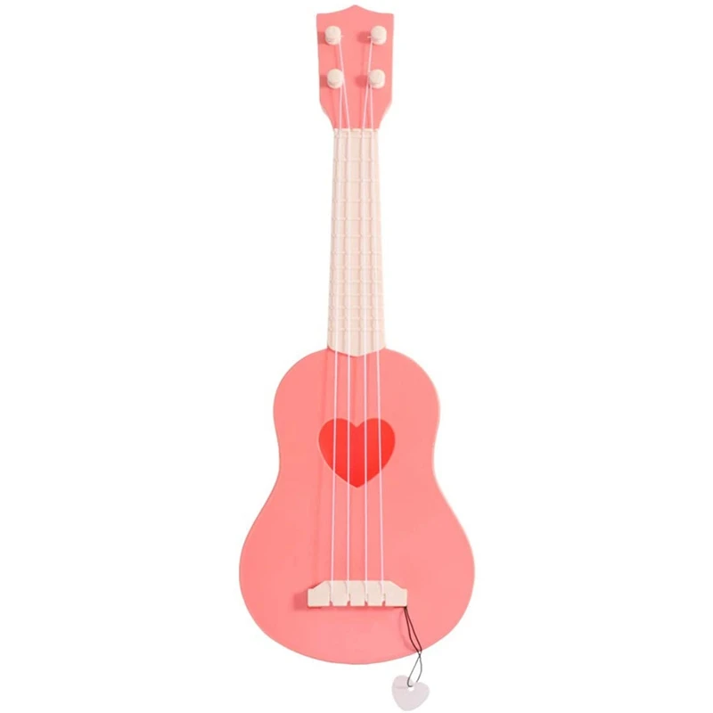 

Mini Guitar Ukulele Toy Musical Instruments Learning Guitar Toys For Children Can Attract Kids Attention (Pink)