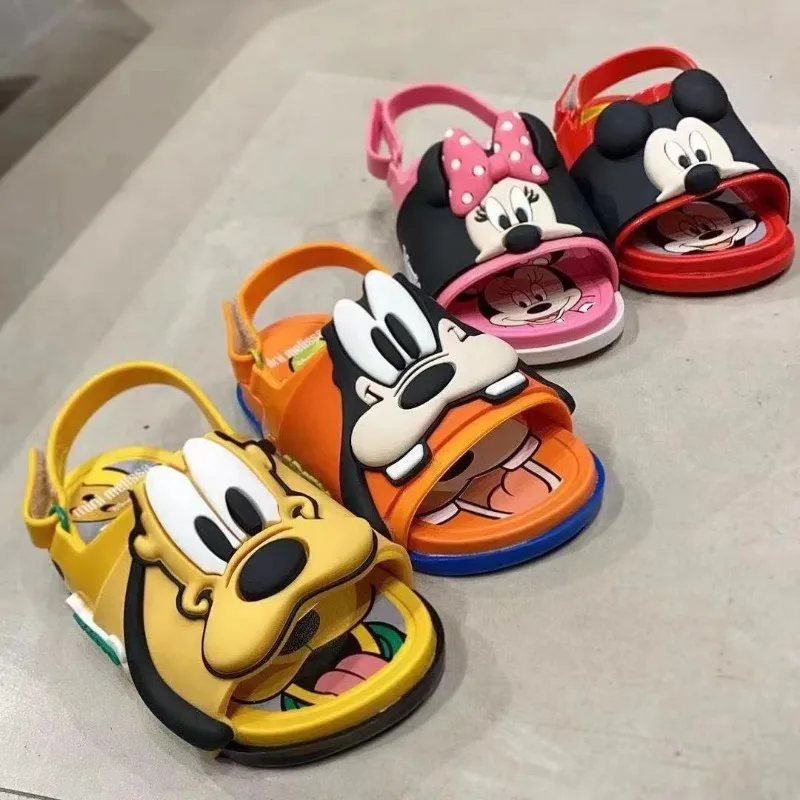 Disney Mickey Children\'s Slippers Kawaii Cartoon Sandals Kids Shoes in Summer Slippers Pluto Beach Slippers Baby Slipper Gifts