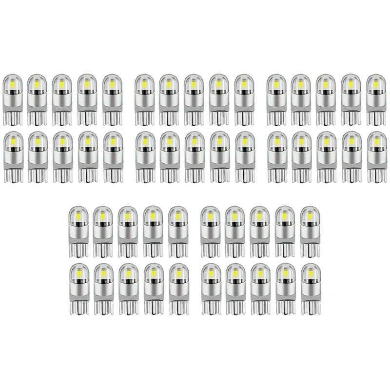 

50Pcs 6000K Canbus T10 168 194 W5W Dome License Side Marker LED Light Bulb White