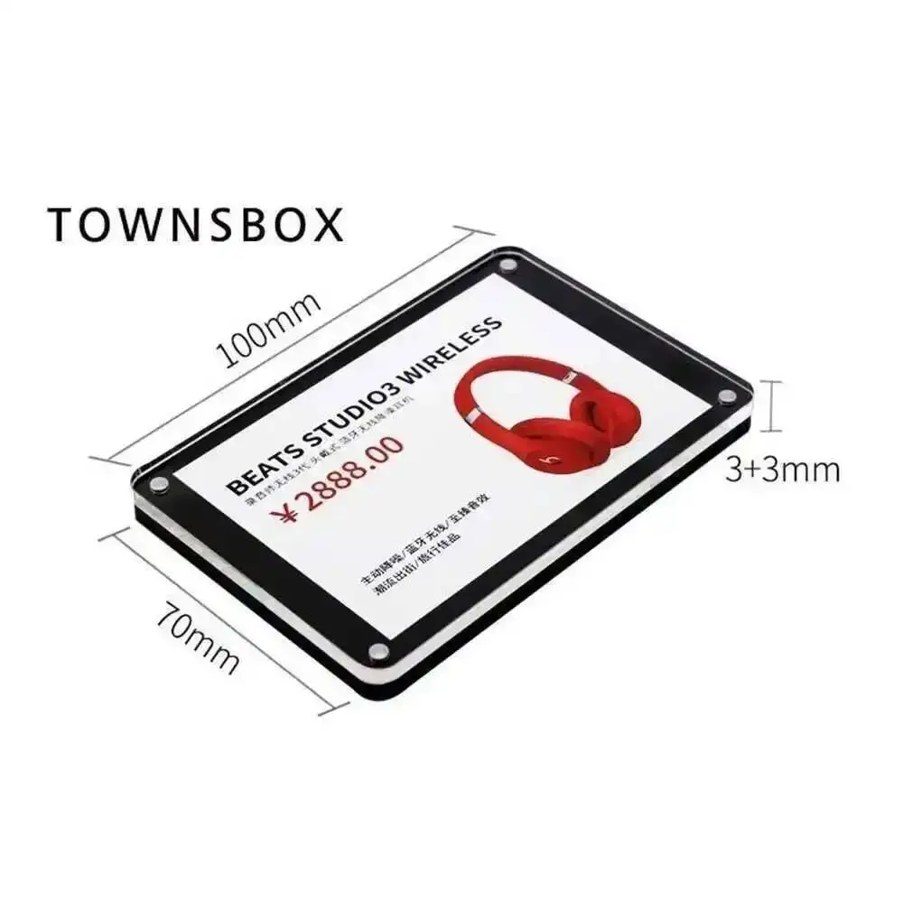 

Magnetic Acrylic Label Frame Black Wall Mount Price Tag Display Cover Sticky Advertising Photo Poster Frame Wall Sign Holder