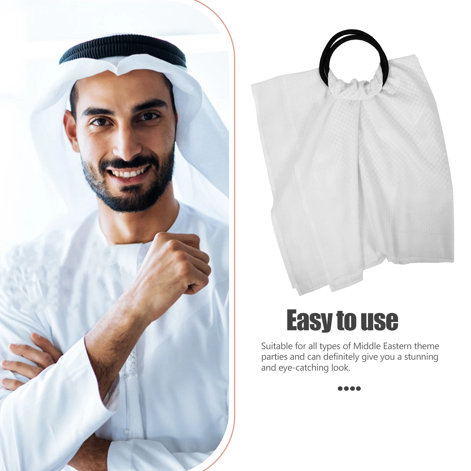 

1Set Shemagh Men Headband Arab Turban Head Wrap Rope for Adult Men Middle East Theme Costume Stage Performance Prop