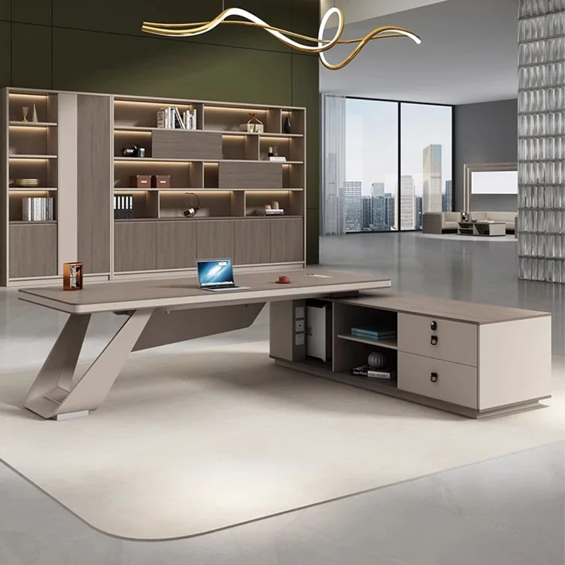 

Light Luxury Executive Office Desk Boss Minimalist Modern Corner Office Desk Secretary Storage Escritorio Oficina Desk Furniture
