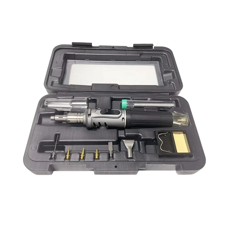 ABNO-10 In 1 Gas Soldering Iron Case Set Multifunctional Automatic Ignition Lighter Cordless Welding Torch Pen Repair Tool