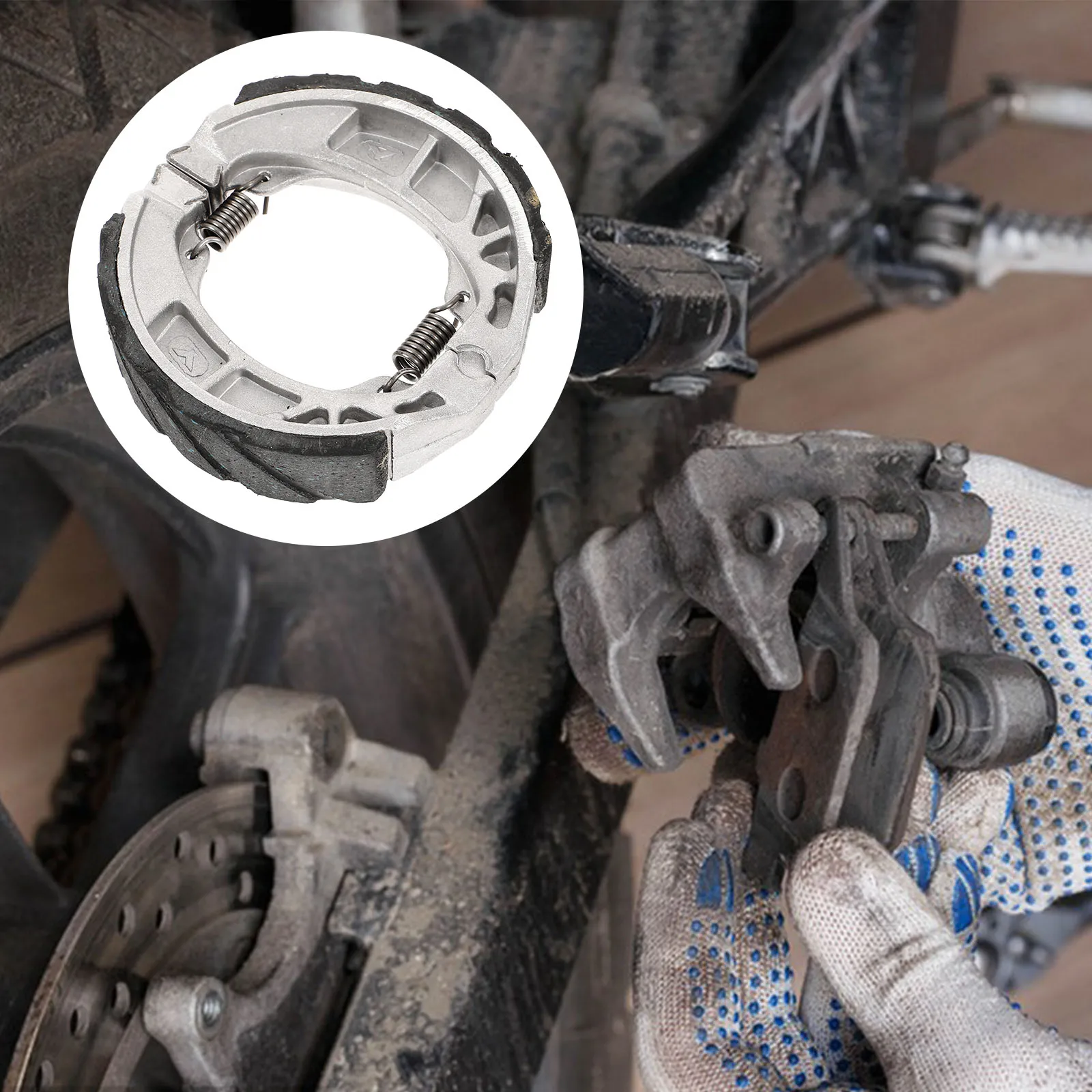 

1 Pair Front Rear Shoes Pad Motorcycle Scooter Brake Pads Replacement Semi-Metallic Enhanced Braking Power Easy Install For Atv