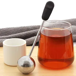 Tea Strainers Stainless Steel Long Handle Tea Drain Filter Mesh Reusable Coffee Tea Maker Teapot Infusers Kitchen Accessories