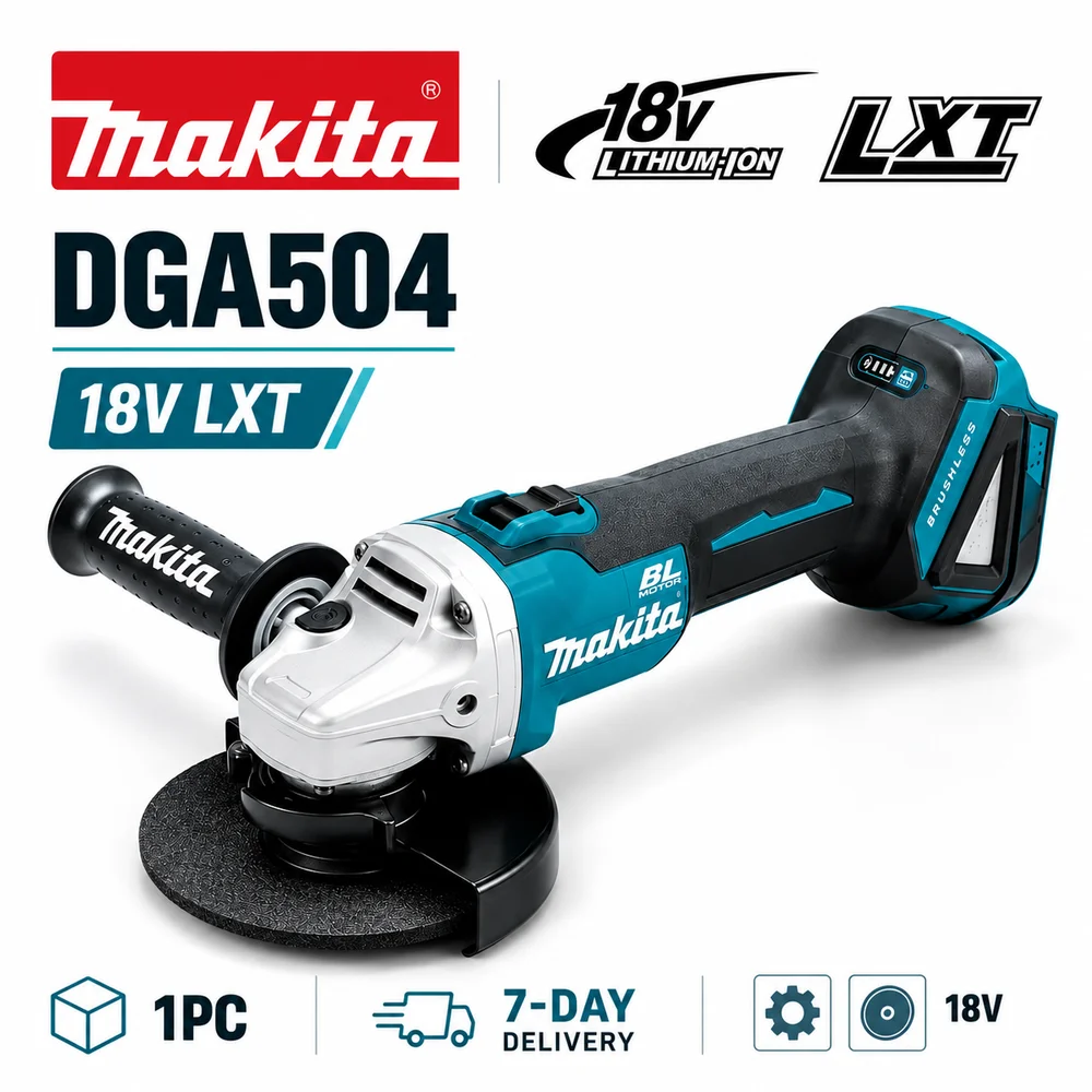 Akku-Winkelschleifer DGA504, Makita 18V Bürstenloser LXT Akku-Werkzeug zum Schneiden, Schleifen und Polieren, Werkzeug-Einzelverkauf oder 6,0Ah Akku-Paket-Optionen