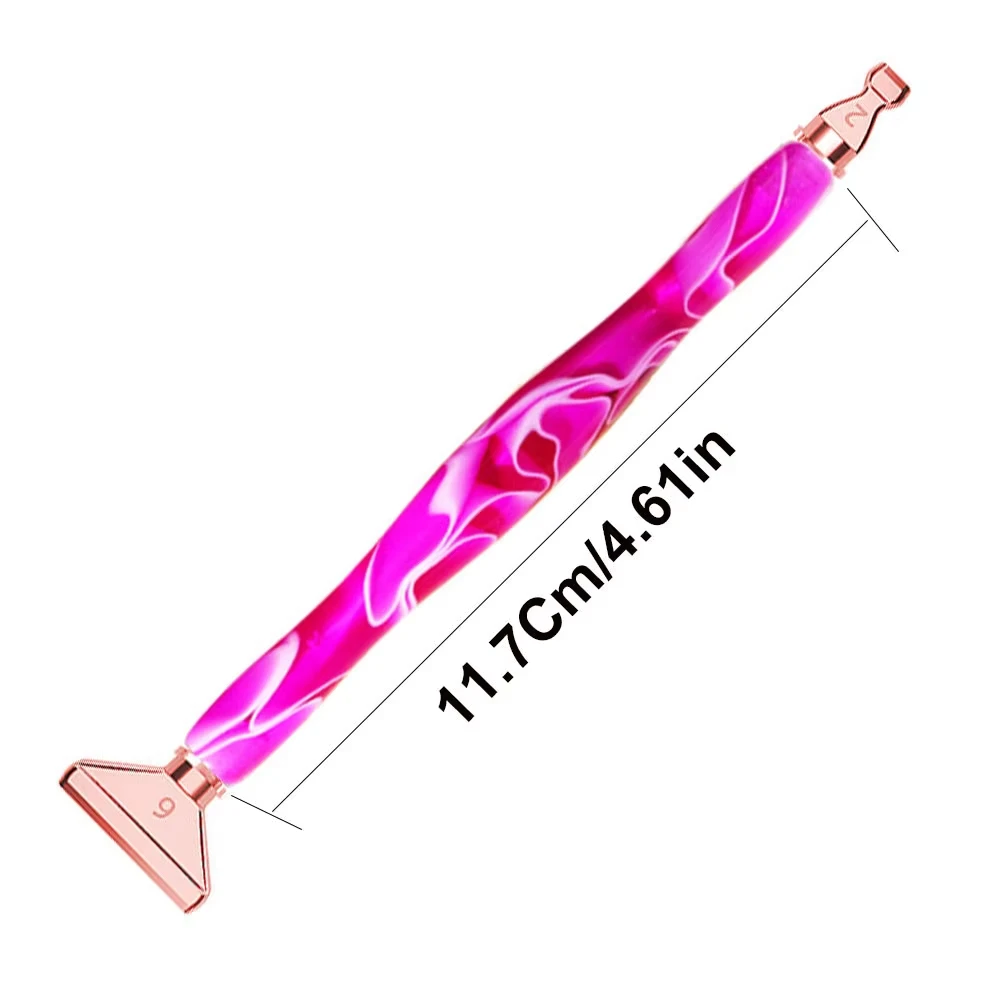 Resin 5D Diamond Painting Pen Kit with Rose Gold Metal Tips, Roller, Magnifier, Wax & Case, Full DIY Embroidery Accessory Set
