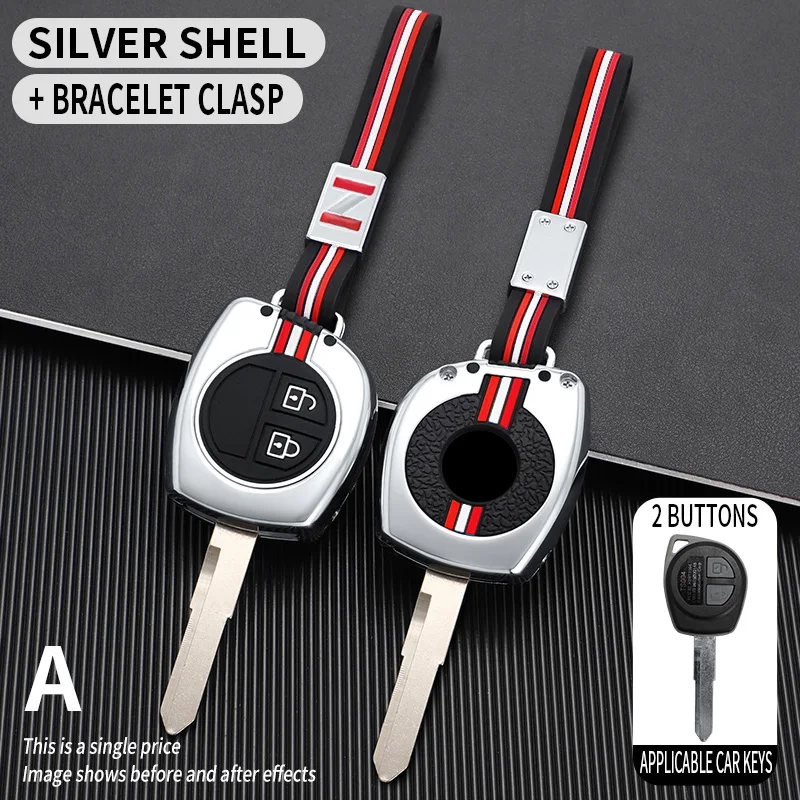 Metal Car Key Cover Fob Case Shell for Suzuki Swift Ignis Vitara Liana Ciaz Baleno SX4 Grand Ciaz Spresso Celerio Jimny Jeemny