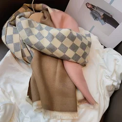 Winter Women's Scarf Luxury Design Double sided Cashmere Feel Scarf Warm Scarf Shawl