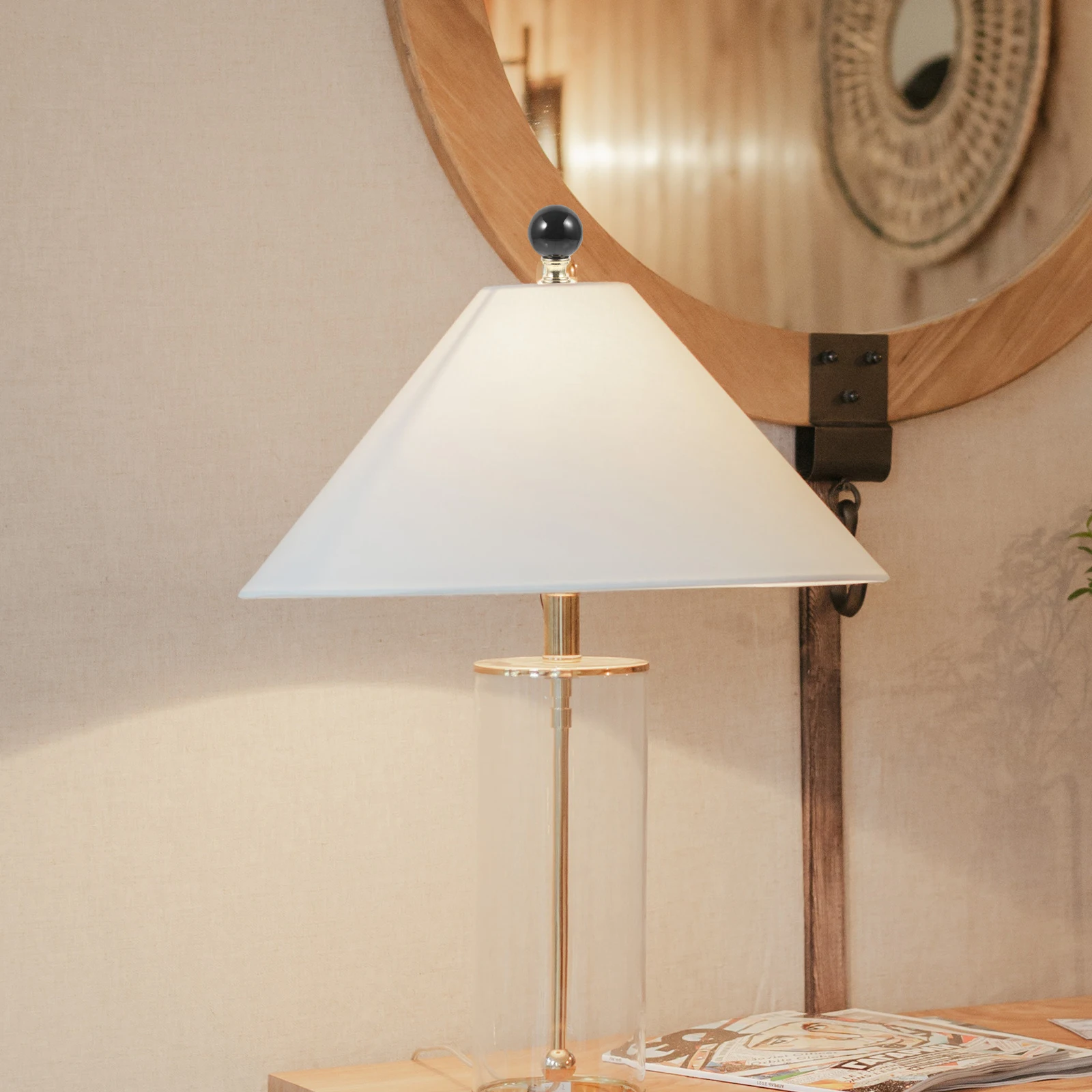 

Decorative Lamp Lamp Finial Caps Knobs for Table Floor Lamps Black Gold Base Caps Desk Light Shade Top Cover Glass