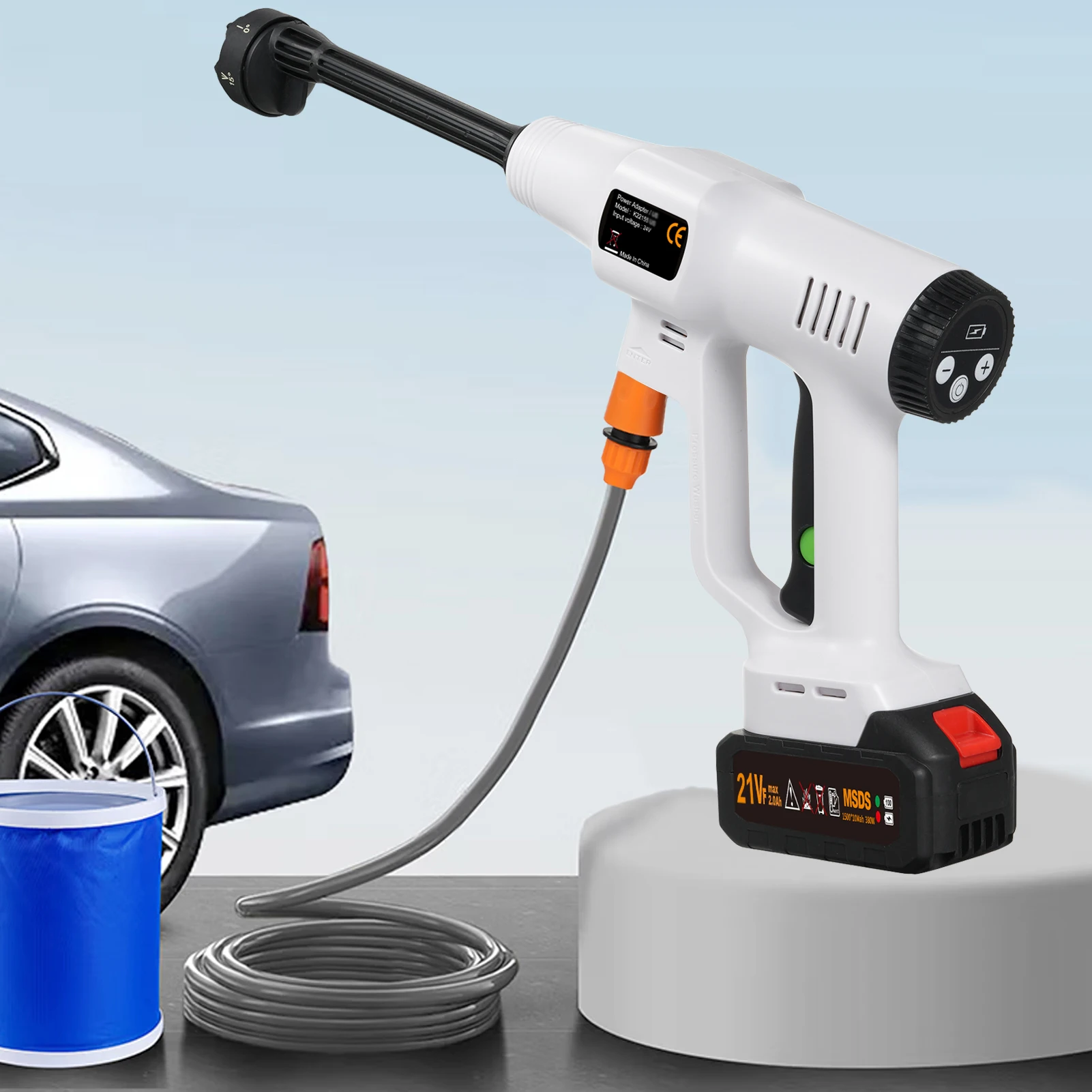 Handheld Pressure Washer Portable Power Cleaner with Rechargeable 1500*10mAh Battery Car Washer Gun for Home Floor Cleaning