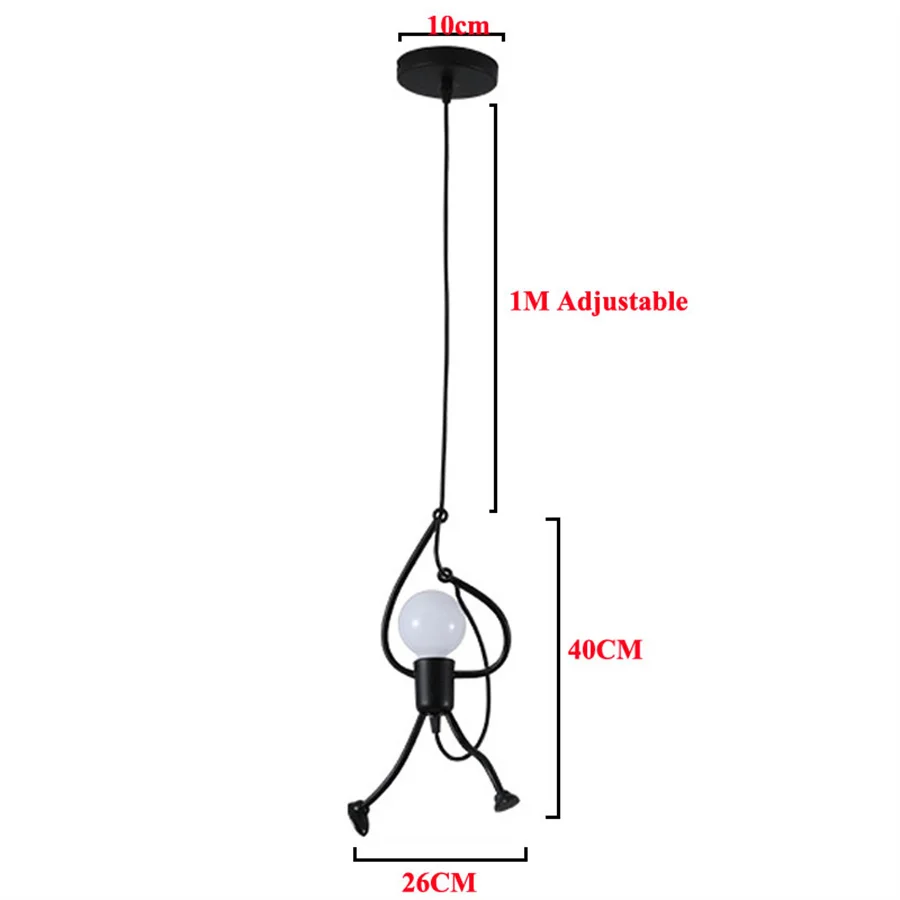 Imagem -06 - Nordic Criativa Boneca de Escalada Led Pendant Light Restaurante Quarto Presente para Quarto Infantil Lâmpada Pendurada E27