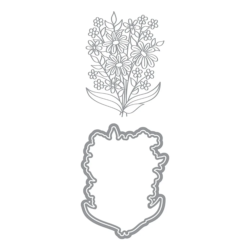 Fleurs Petite Mixed Bouquet Impress-ion Letterpress Hot Foil Metal Cutting Dies for DIY Scrapbooking Album  Embossing Paper Card