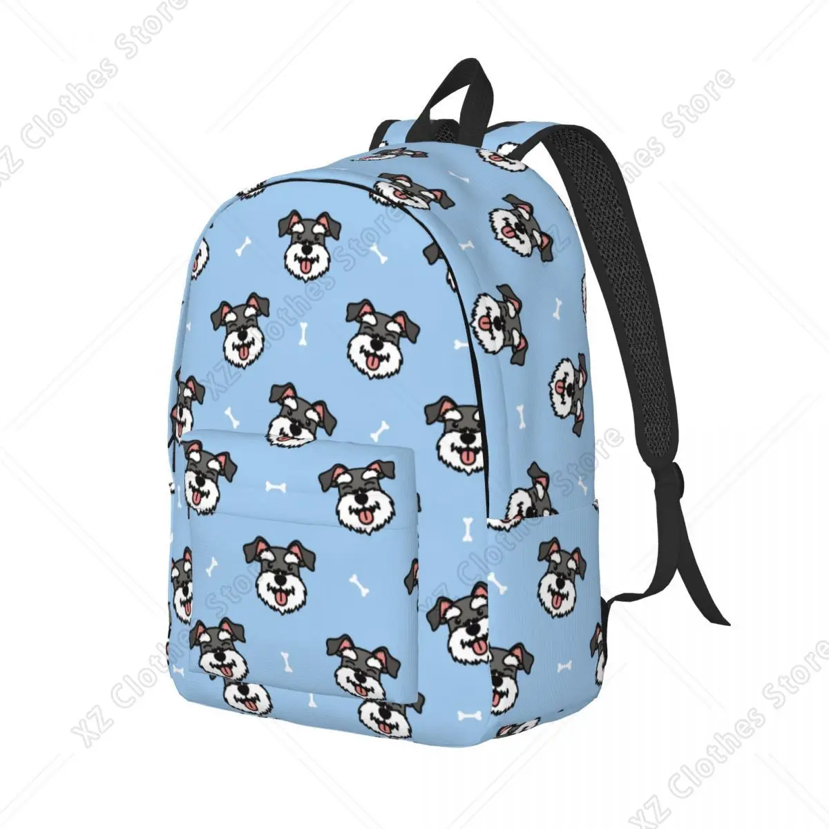 Cute Schnauzer Dog for Men Women Student School Bookbag Gift for Animal Dog Lover Canvas Daypack Elementary High College Gift