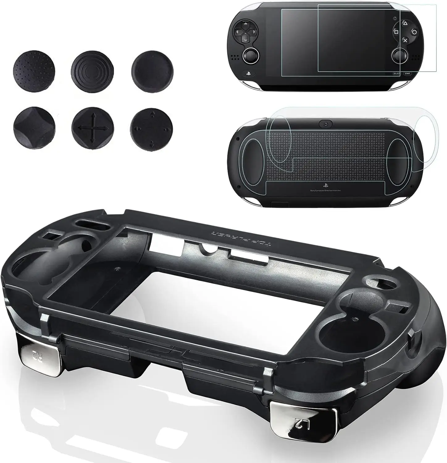 

For Playstation PS Vita 1000 PSV 1000 Hand Grip Handle Joypad Protective Case with L2 R2 Trigger Button Grip Shell Controller