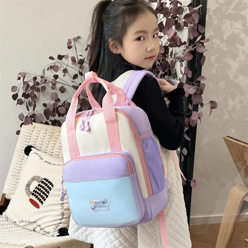 

Школьная сумка для девочек с часами, легкий рюкзак с верхней ручкой для детей в детском саду, фиолетовые рюкзаки mochila infantil menina