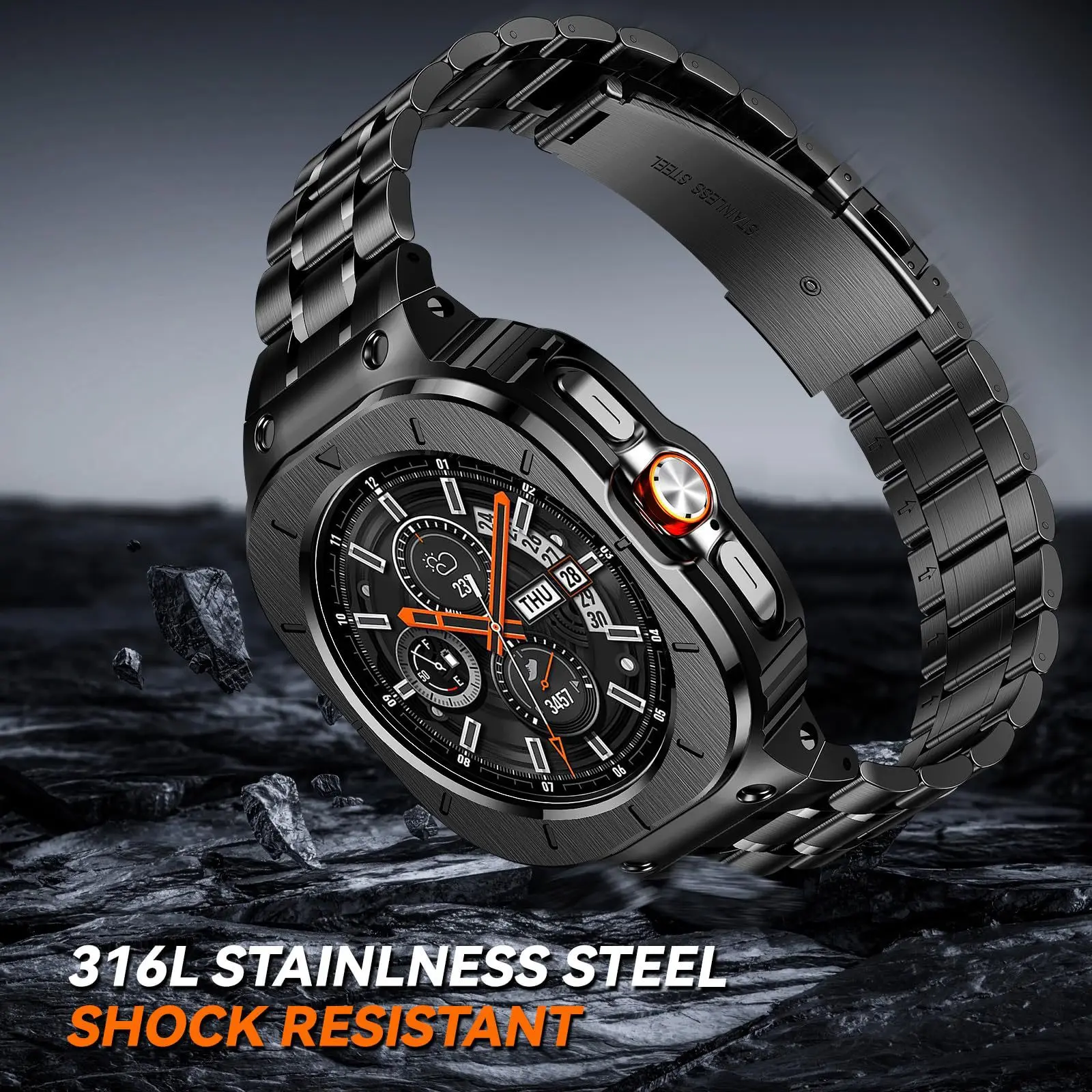 Stainless Steel Case+Strap for Samsung Galaxy Watch 7 Ultra 47mm Business Bracelet for Galaxy Watch Ultra 2025 Replacement Band