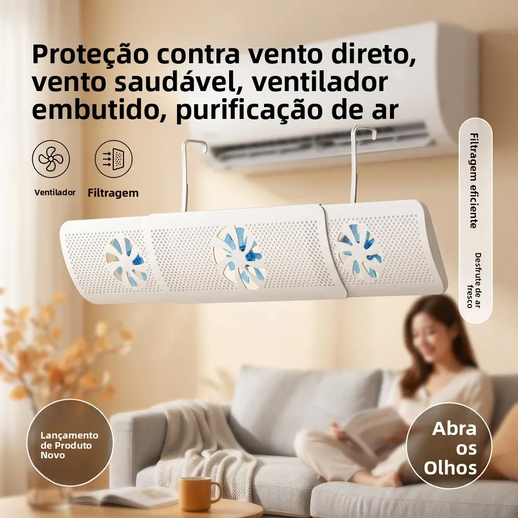 cooking-essential-wall-mounted-air-conditioner-windshield-filter-silent-circulating-fan-direct-blow-prevention-aluminum-alloy