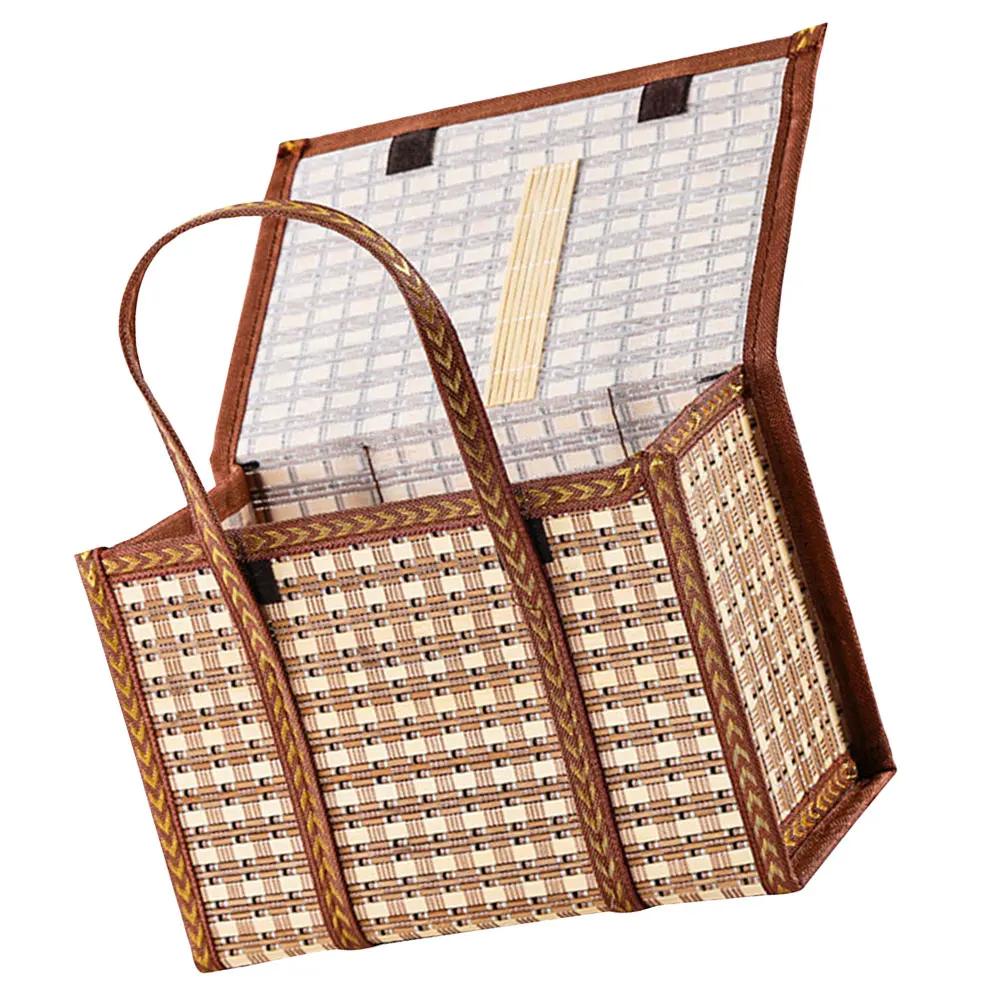

1pc Bamboo Fruit Baskets Hand Woven Picnic Decorative Gift Packing Gift Packing Basket Basket Portable Household Container
