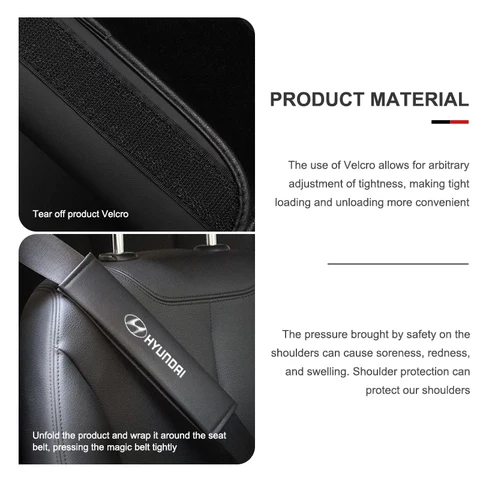 Кожаный чехол на плечо для ремня безопасности автомобиля, защитная накладка на плечо для Hyundai I30 I20 IX35 I40 Tucson Getz Veloster Kona Elantra hyundai verna 2007 отзывы - №6