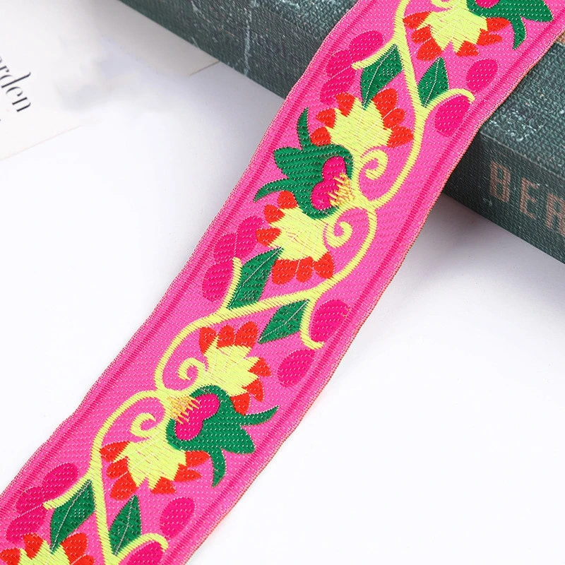 7M Jacquard Ribbons Ethnic Embroidery Flower Webbing Trim DIY Clothes Bag Curtain Accessories Wide 5cm