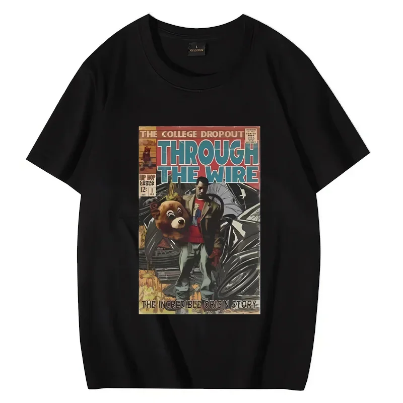 

This summer T-shirt featuring the pattern print of rapper kanye is a casual 100% pure cotton round-neck short-sleeved T-shirt