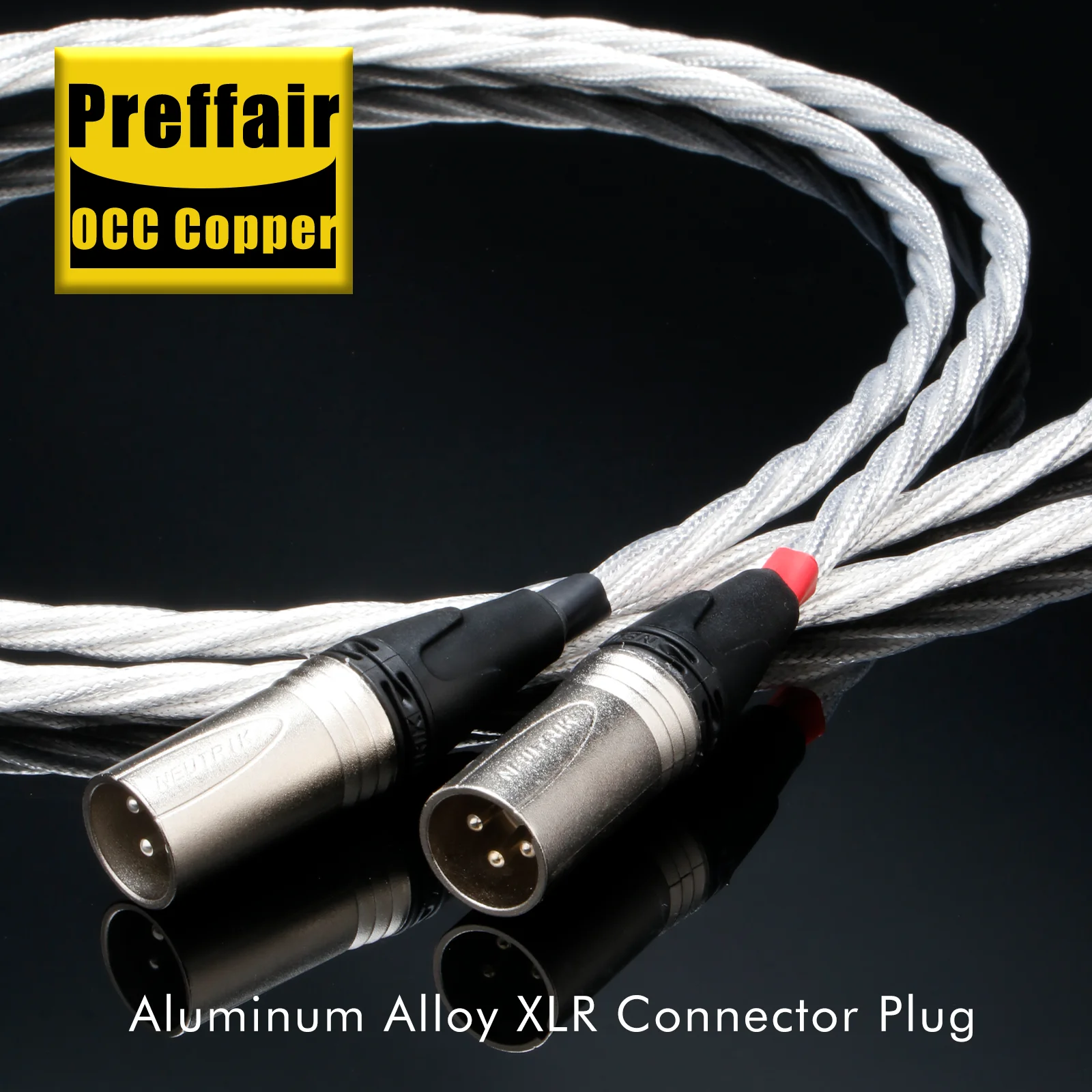 Hiif XLR Cable OCC Silver Plated XLR Audio Cable OFC Briad Shielding with Aluminum Alloy XLR Balanced Plug for ampplifiner Dac