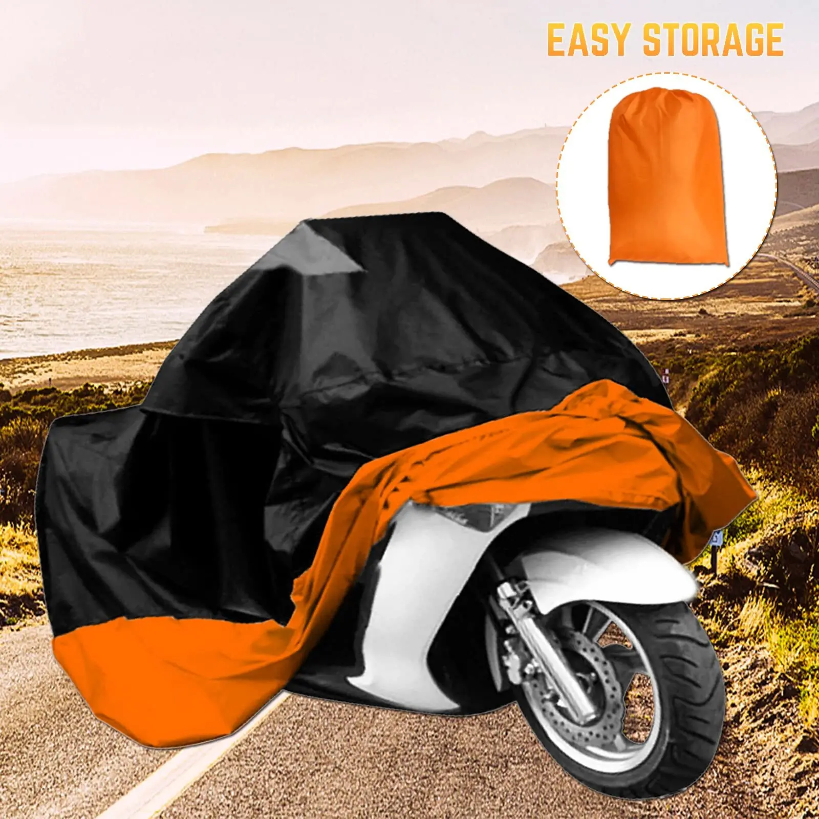 Universal Outdoor Thick 190T Motorcycle Waterproof Cover for All Season Motorbike Dust Rain Sunshade Cover UV Protective Cover