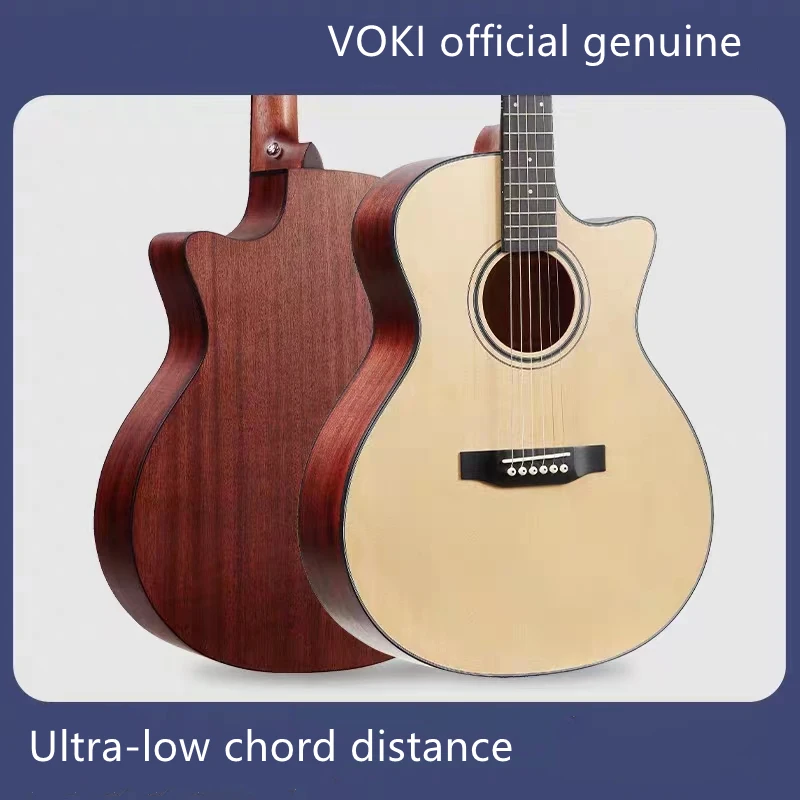 

VOKI Fanpu 40 inch ballad solid wood section acoustic guitar refers to playing low string pitch