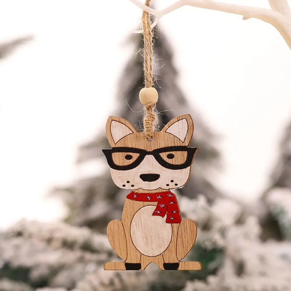 

Creative Car Puppy Christmas Pendant Dog Puppy Xmas Tree Drop Ornaments Wooden Painted Colorful Car Hanging Ornaments Kids Toys