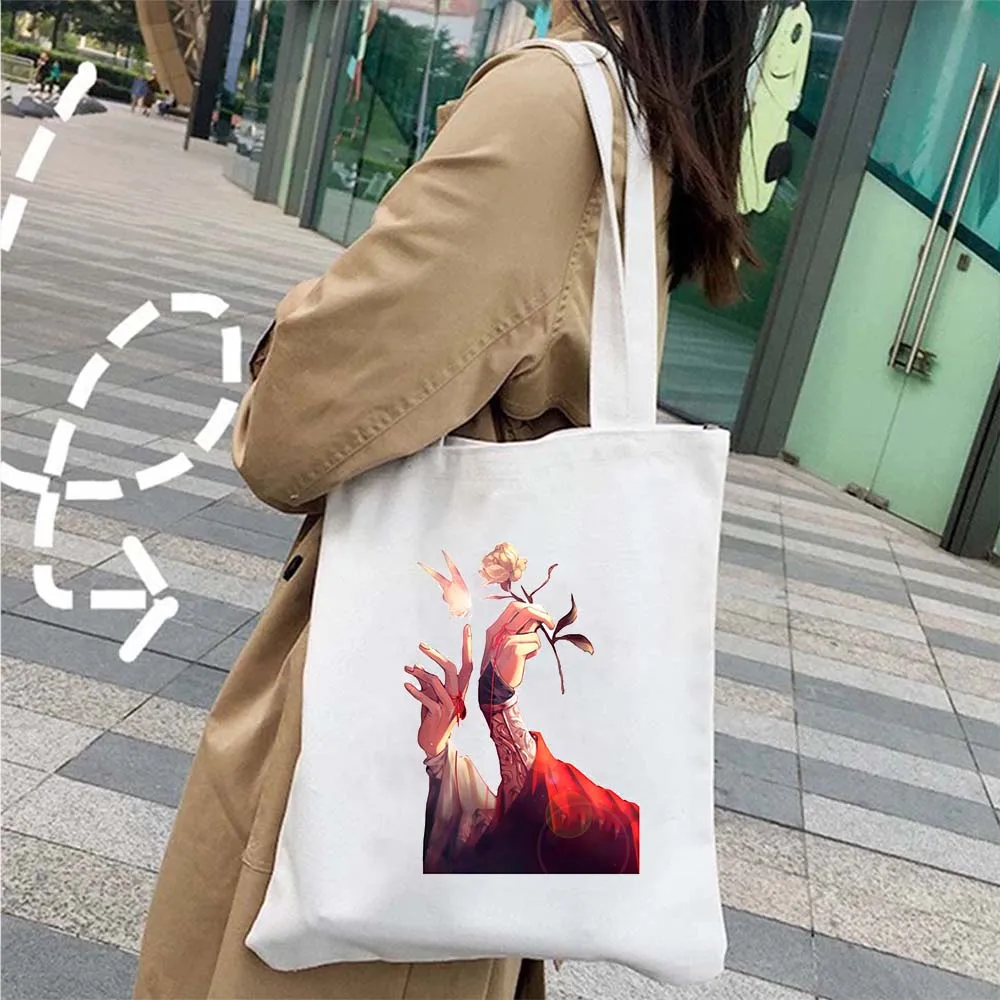 Anime Tian Guan Ci Fu Heaven Official\'s Blessing TGCF Hua Cheng XieLian Graphic Umbrella Hands Canvas Totes Bag Shopping Handbag