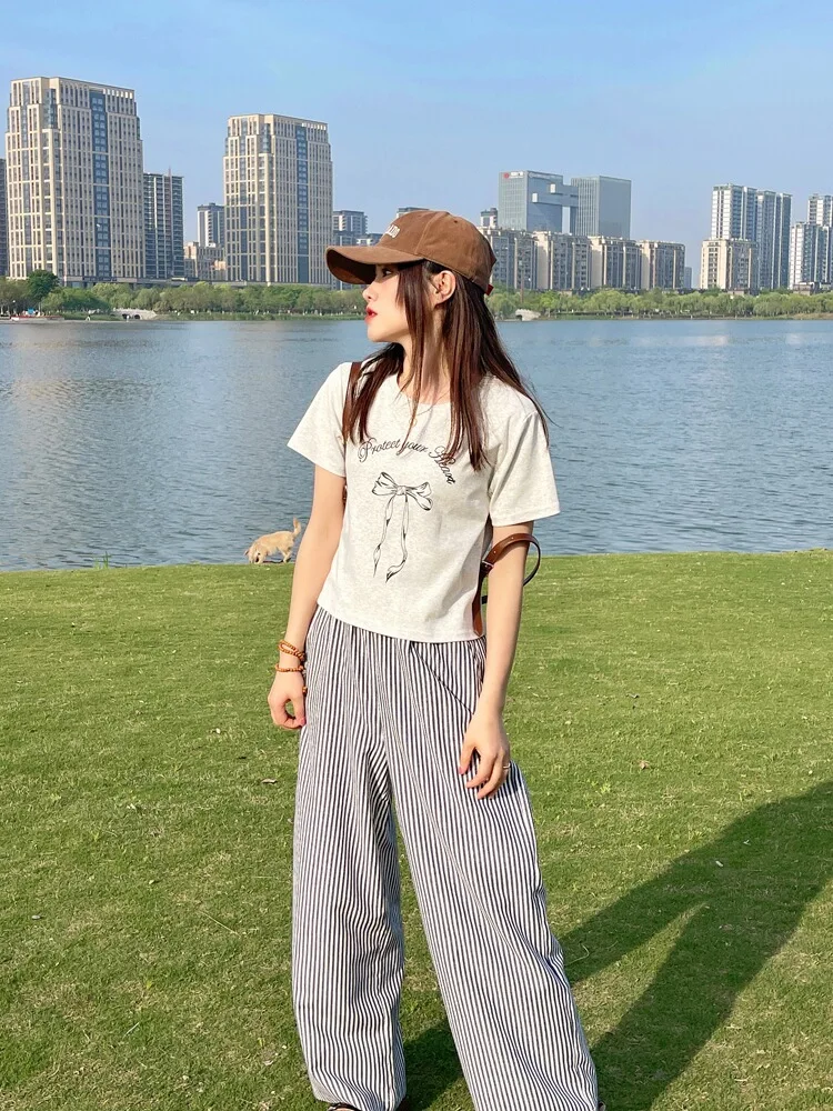 

Модный женский топ с узором в виде узлов, свободного кроя, в корейском стиле, для лета