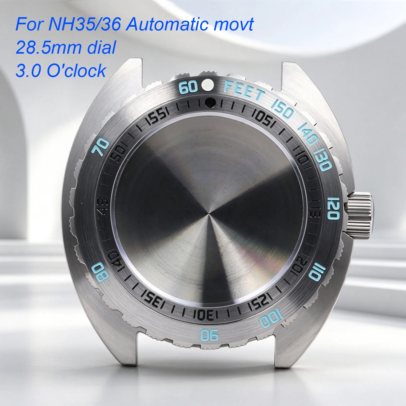 TACTICAL FROG NH35/NH36 Case Sapphire 28.5mm Dial TURTLE WATCH CASE AUTOMATIC WATER RESIST WATCH MOD CASE MOD LUMINOUS WATCH