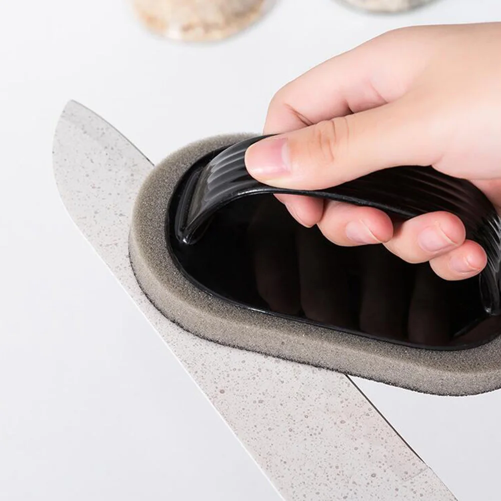 

2pcs Kitchen Scrub Brush Handle Premium Emery Sponge Scouring Pad For Pots Pans Dishes Cleaning Tools Dishware Washing