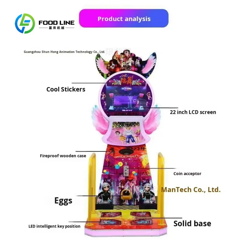 Customized Arcade Game Equipment Dancing Machine Simulator Coin-Operated Amusement Machine Double Player Wood Material