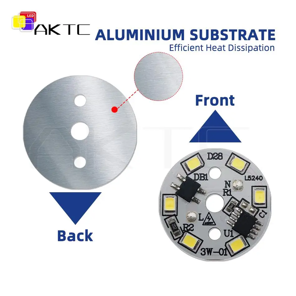 LED Lamps Bulb 2835 Chip Lights Board 220V AC 3W 5W 7W 9W 12W 15W Smart IC No need Driver Warm White Round Aluminum Source Plate