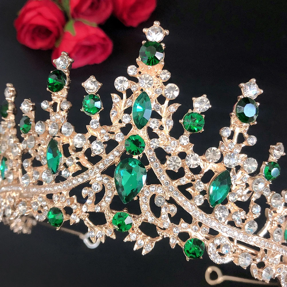 

Rhinestone Crown Wedding Hair Accessory Beautiful Girl Haircut Zinc Alloy Water Drill Crystal Glass Banquet Occasion