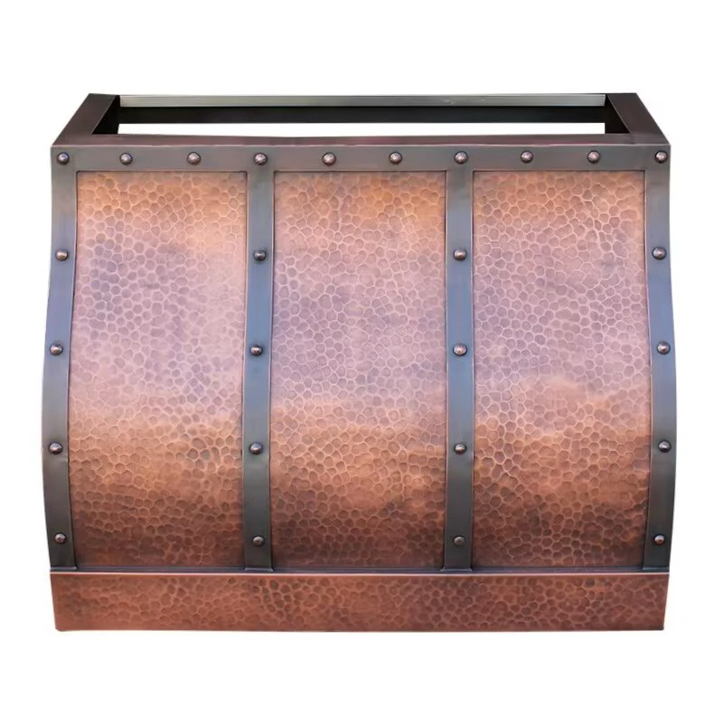 Barrel hood under cabinet Farmhouse ventilation Handmade metal copper hood