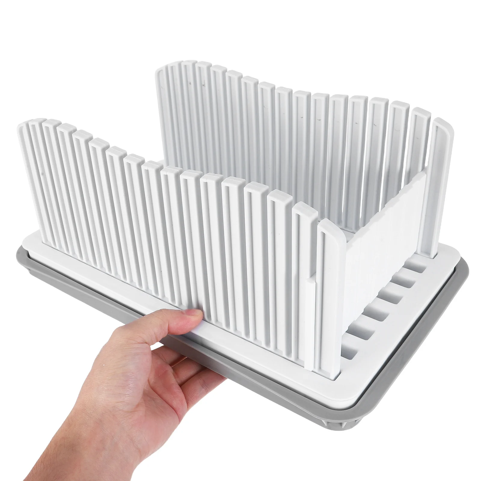 

Adjustable Bread Slicer For Homemade Toast Plastic Bread Cutting Guide With Removable Crumb Tray Non-Slip Kitchen Baking